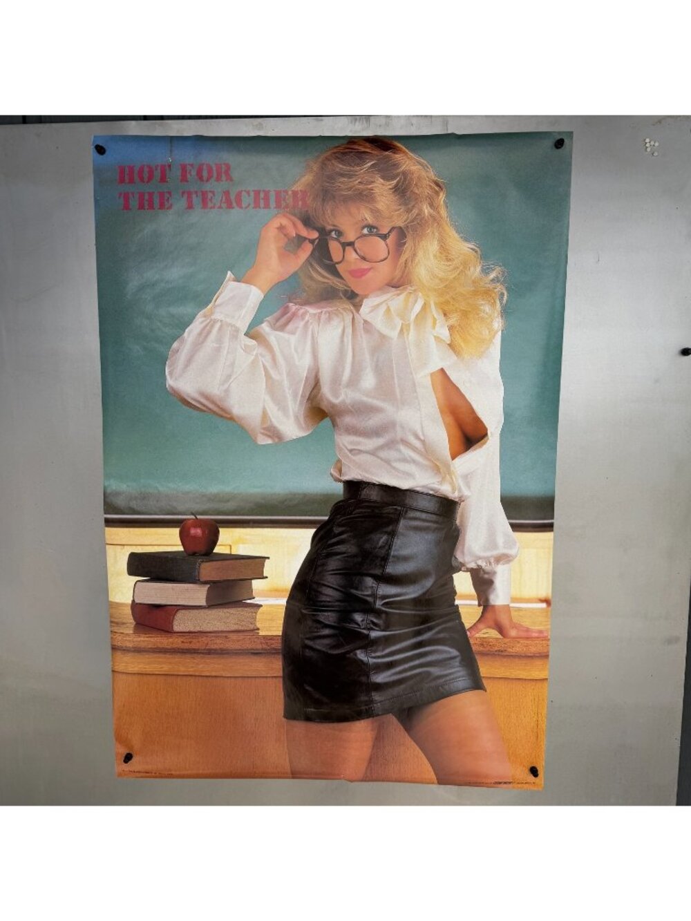 Vtg 1987 Hot For The Teacher ~22x34” Sexy Woman RARE "The Teacher" ~27"x 38.5"